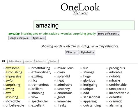 hermes: OneLook Thesaurus and Reverse Dictionary